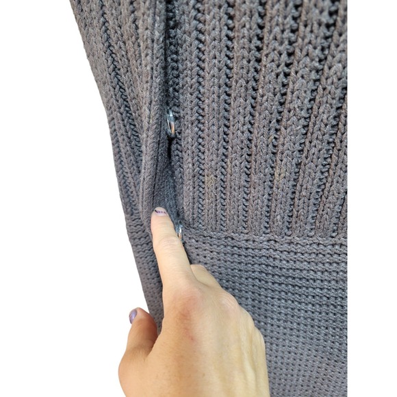 Apt 9 Snap Front Long Cardigan Size L Women's  Gray Quiet Luxury  Mock‎ Neck - Picture 6 of 11